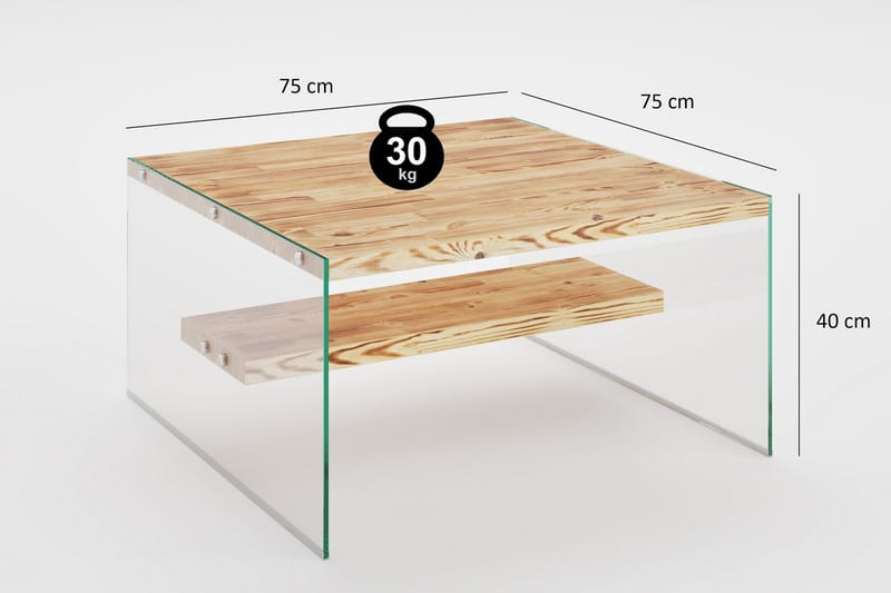 OUDENBOSH Soffbord 75 cm Natur/Glas - Möbler - Bord