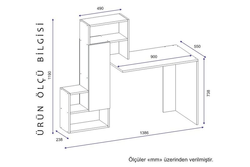 REMAJA Skrivbord 139 cm Antracit/Vit - Möbler - Bord