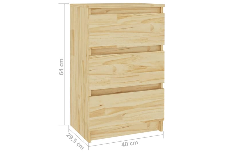 Sängbord 2 st 40x29,5x64 cm massiv furu - Brun - Möbler - Bord