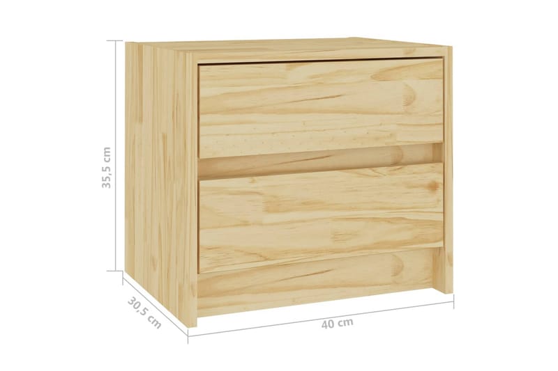 Sängbord 2 st 40x30,5x35,5 cm massiv furu - Brun - Möbler - Bord