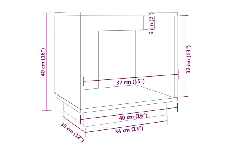 Sängbord 2 st 40x30x40 cm massiv furu - Brun - Möbler - Bord