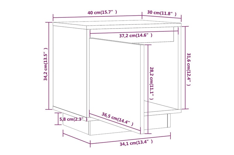 Sängbord 2 st honungsbrun 40x30x40 cm massiv furu - Brun - Möbler - Bord