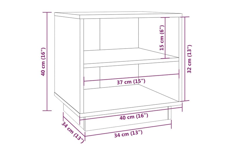 Sängbord 2 st honungsbrun 40x34x40 cm massiv furu - Brun - Möbler - Bord