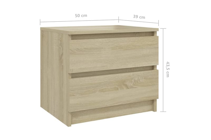 Sängbord 2 st sonoma-ek 50x39x43,5 cm spånskiva - Brun - Möbler - Bord