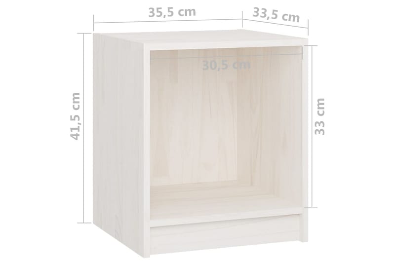 Sängbord 2 st vit 35,5x33,5x41,5 cm massivt furu - Vit - Möbler - Bord