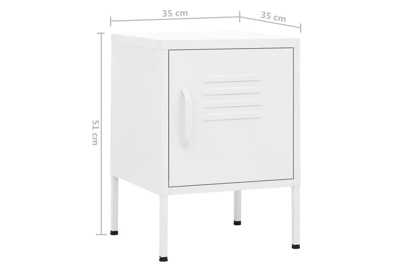 Sängbord 2 st vit 35x35x51 cm stål - Vit - Möbler - Bord