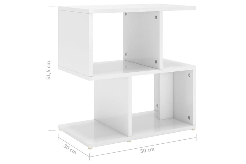 Sängbord 2 st vit högglans 50x30x51,5 cm spånskiva - Vit - Möbler - Bord