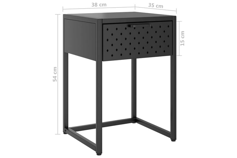 Sängbord antracit 35x35x54 cm stål - Antracit - Möbler - Bord