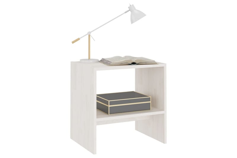 Sängbord vit 40x30,5x40 cm massiv furu - Vit - Sängbord - Bord