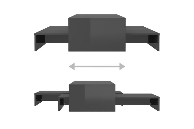 Satsbord grå högglans 100x100x26,5 cm - Grå - Möbler - Bord