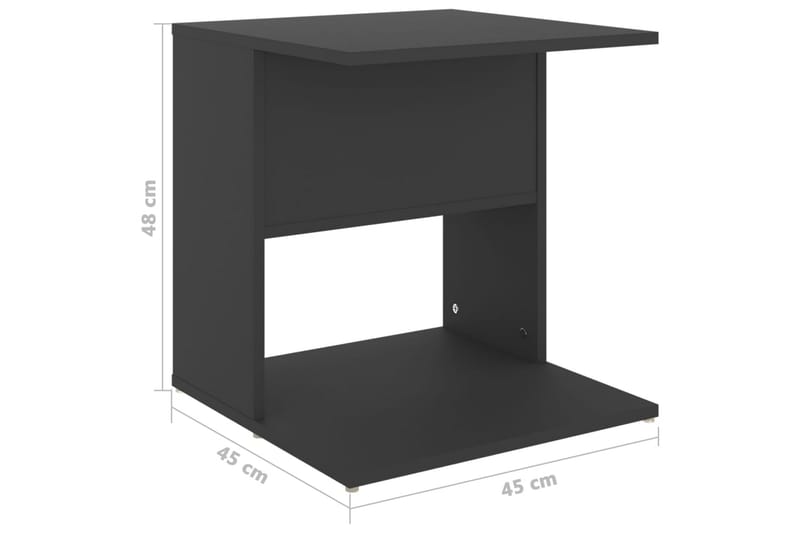 Sidobord grå 45x45x48 cm spånskiva - Grå - Möbler - Bord