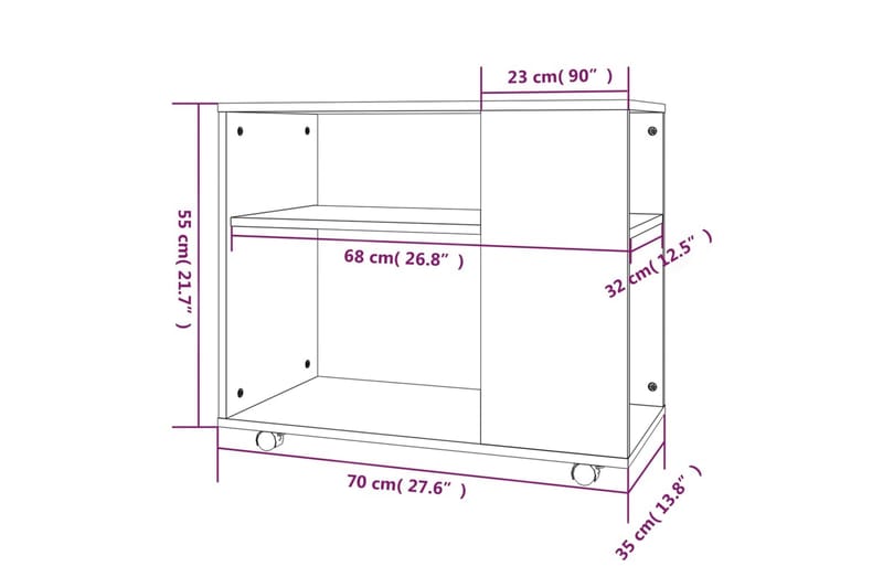 Sidobord grå sonoma 70x35x55 cm konstruerat trä - Grå - Möbler - Bord