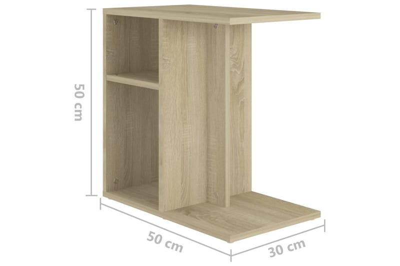 Sidobord sonoma-ek 50x30x50 cm spånskiva - Brun - Möbler - Bord