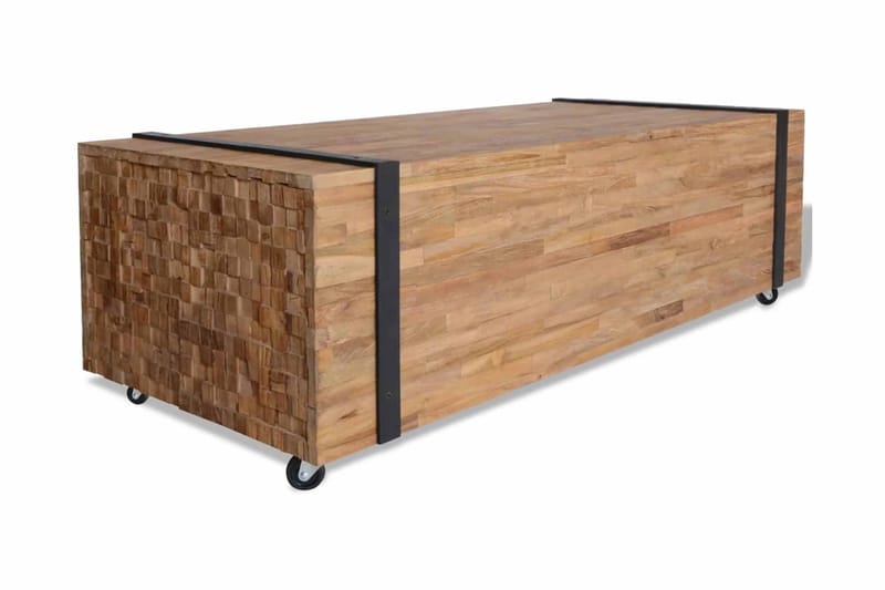 Soffbord 110x45x38 cm massiv teak - Vit - Soffbord - Bord