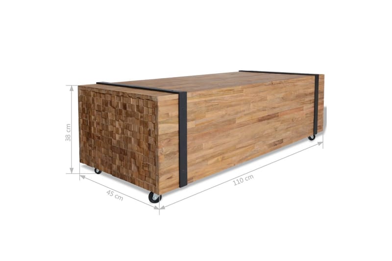 Soffbord 110x45x38 cm massiv teak - Vit - Soffbord - Bord