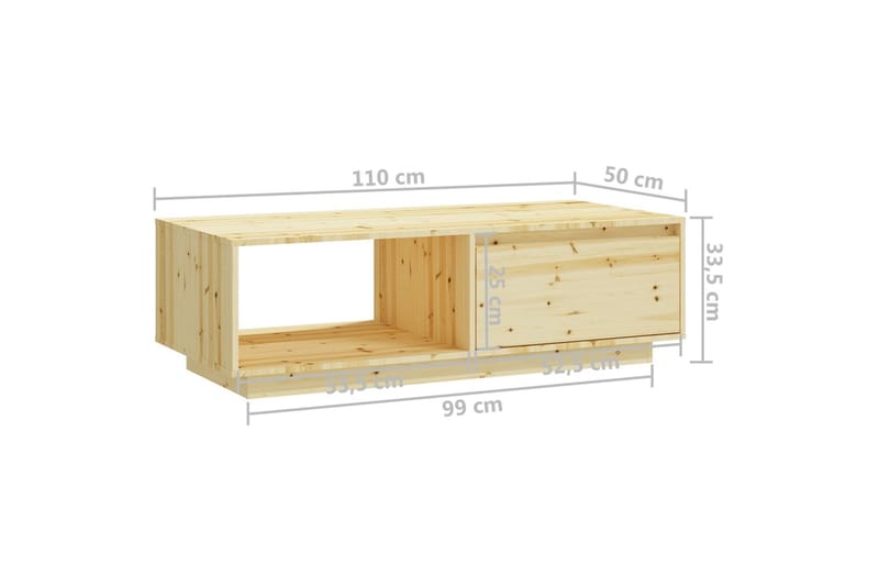 Soffbord 110x50x33,5 cm massivt granträ - Brun - Möbler - Bord