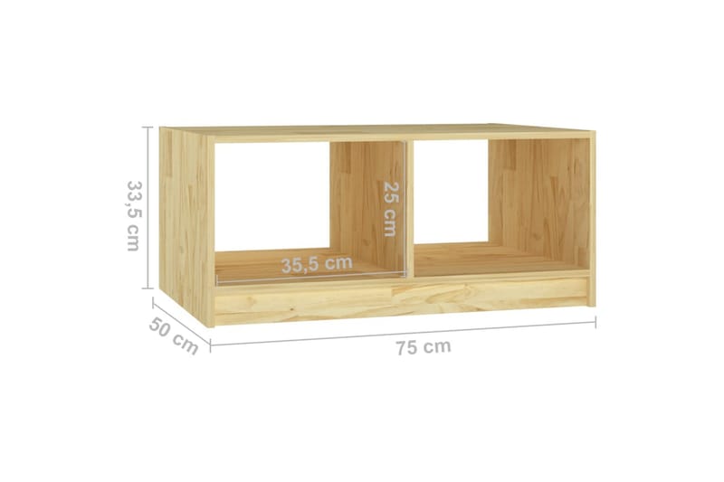 Soffbord 75x50x33,5 cm massiv furu - Brun - Möbler - Bord