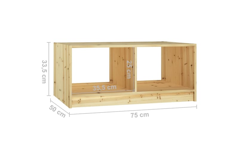 Soffbord 75x50x33,5 cm massivt granträ - Brun - Möbler - Bord