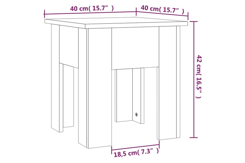 Soffbord brun ek 40x40x42 cm spånskiva - Brun - Möbler - Bord