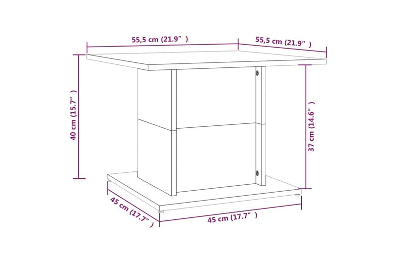 Soffbord brun ek 55,5x55,5x40 cm spånskiva - Brun - Möbler - Bord