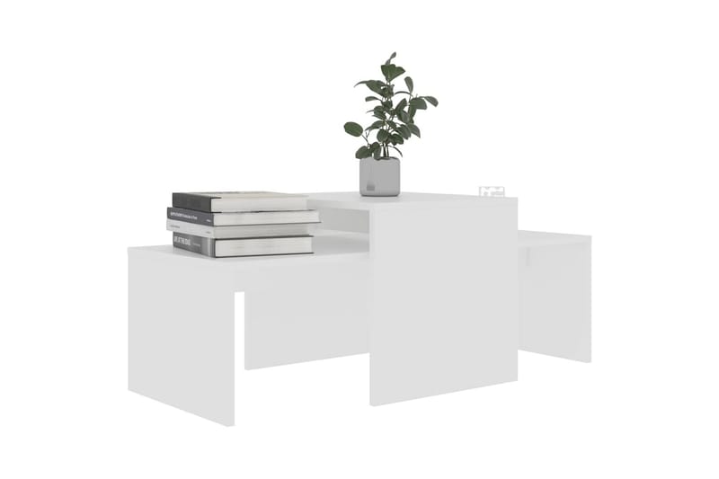 Soffbord set vit 100x48x40 cm spånskiva - Vit - Möbler - Bord