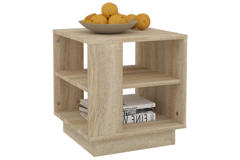 Soffbord sonoma-ek 40x40x43 cm konstruerat trä - Beige - Möbler - Bord