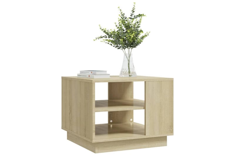 Soffbord sonoma-ek 55x55x43 cm spånskiva - Brun - Möbler - Bord