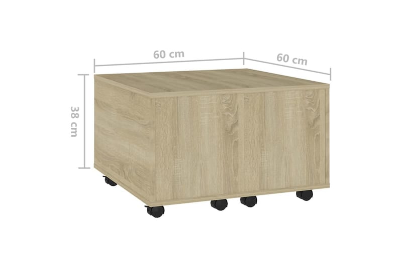 Soffbord sonoma-ek 60x60x38 cm spånskiva - Brun - Möbler - Bord