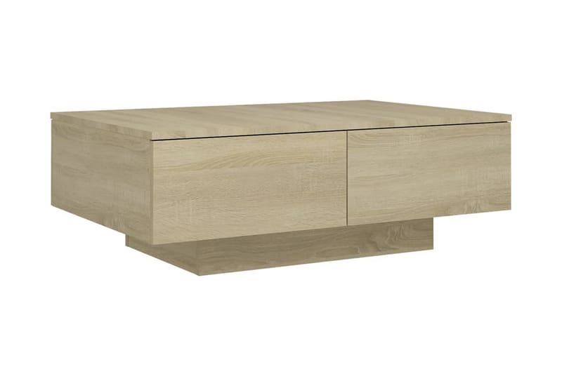 Soffbord sonoma-ek 90x60x31 cm spånskiva - Brun - Möbler - Bord