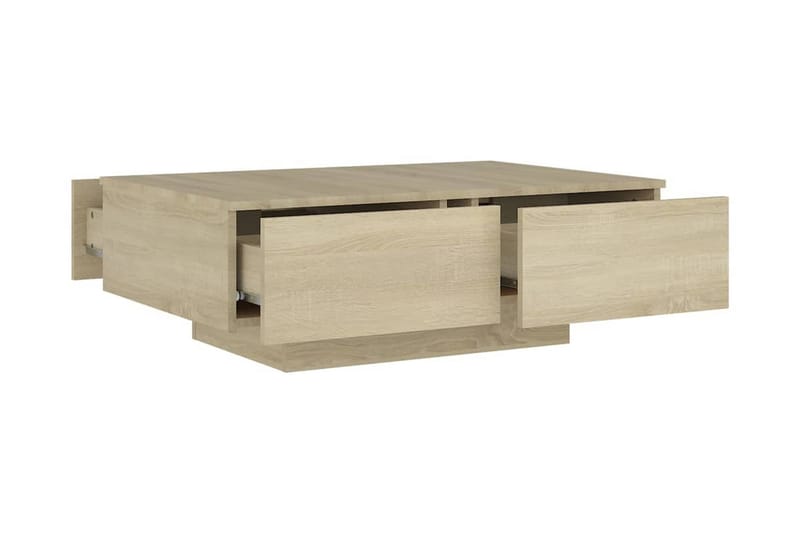 Soffbord sonoma-ek 90x60x31 cm spånskiva - Brun - Möbler - Bord