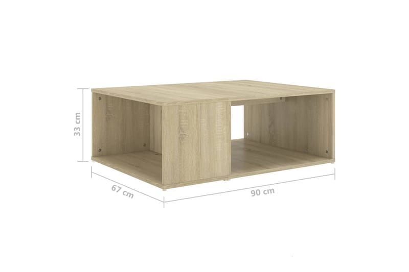 Soffbord sonoma-ek 90x67x33 cm spånskiva - Brun - Möbler - Bord