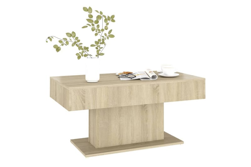 Soffbord sonoma-ek 96x50x45 cm spånskiva - Brun - Möbler - Bord