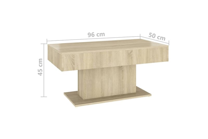 Soffbord sonoma-ek 96x50x45 cm spånskiva - Brun - Möbler - Bord