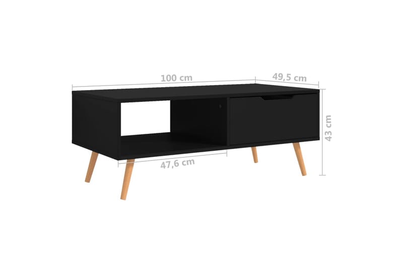 Soffbord svart 100x49,5x43 cm spånskiva - Svart - Möbler - Bord