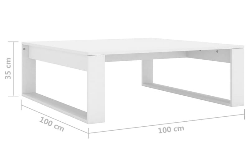 Soffbord vit 100x100x35 cm spånskiva - Vit - Möbler - Bord