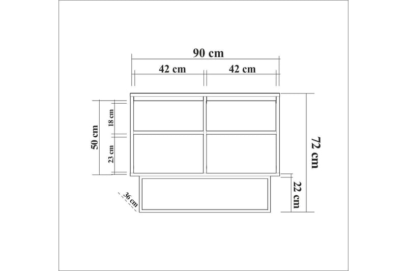 TADASUNI Konsollbord 90 cm Mörkbrun/Svart - Möbler - Bord