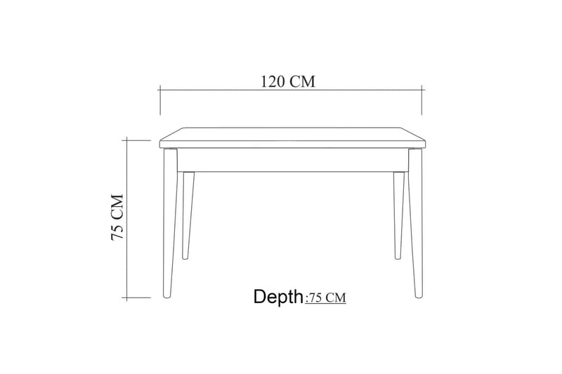 TANKARA Matbord 120x75x120 cm Vit - Möbler - Bord