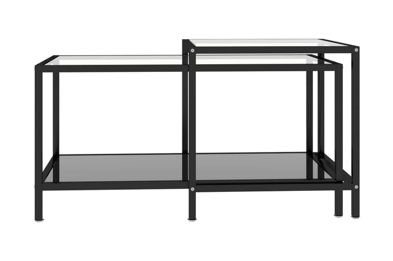 Tebord 2 st svart härdat glas - Möbler - Bord