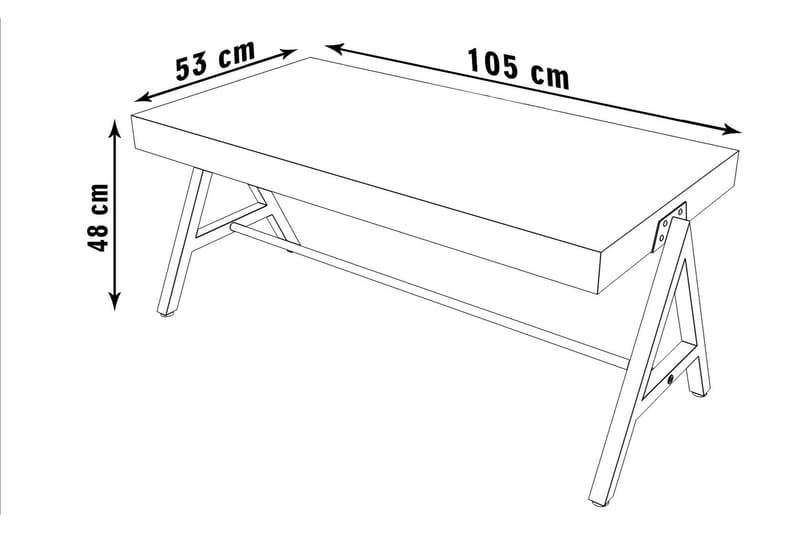 TENUTA Soffbord 105 cm Natur/Svart - Möbler - Bord