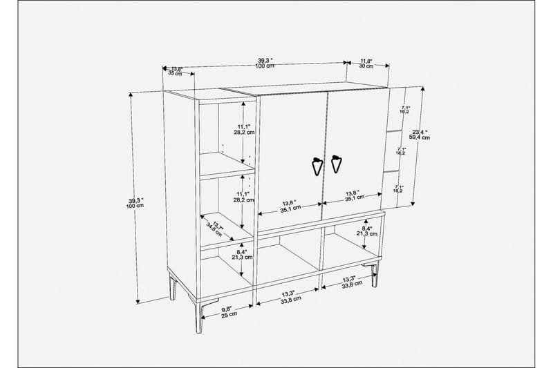 UKHAND Konsollbord 100x100 cm Brun - Möbler - Bord