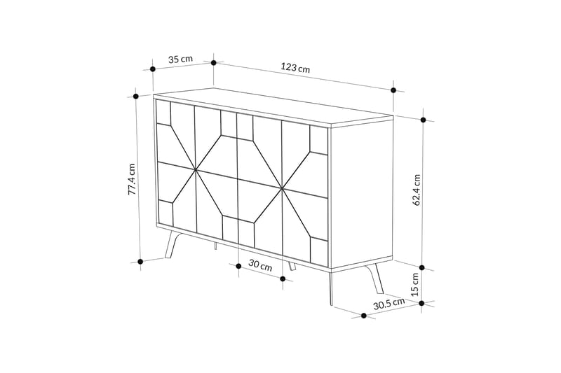 UKHAND Konsollbord 123x62,4 cm Brun - Möbler - Bord