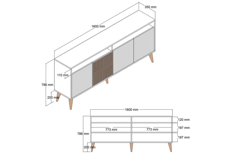 UKHAND Konsollbord 160x78 cm Brun - Möbler - Bord