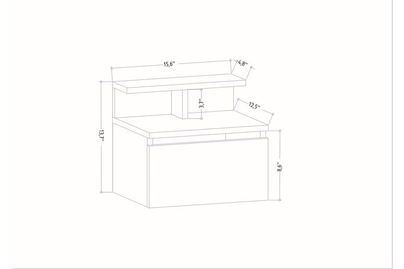 UKHAND Sängbord 39,8x35 cm Brun - Möbler - Bord