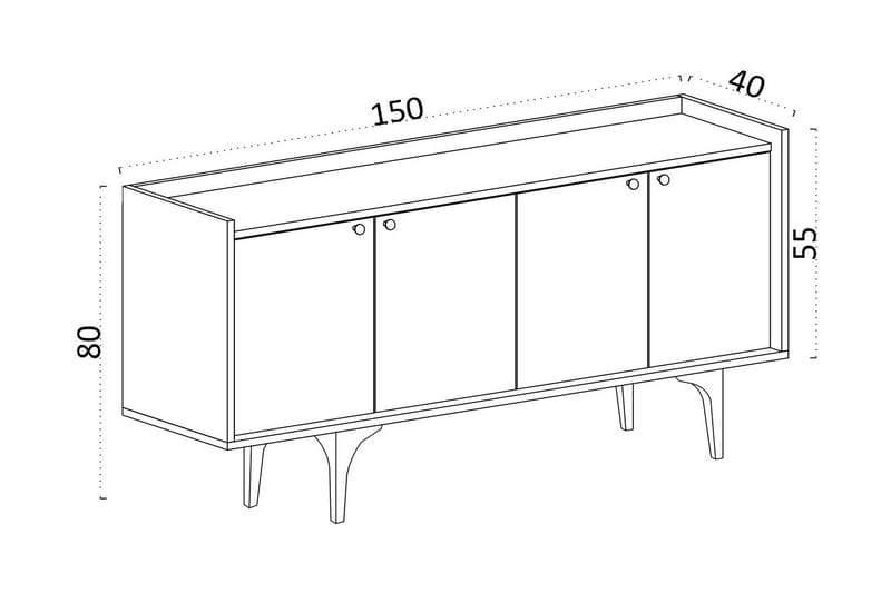 UKHAND Sidobord 150x80 cm Vit - Möbler - Bord