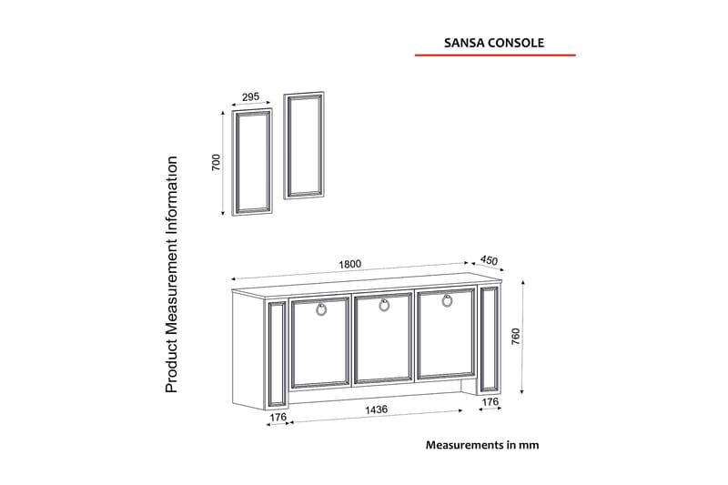 ULLESPRO Avlastningsbord 180 cm Teak/Vit - Möbler - Bord