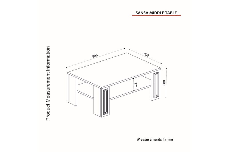 ULLESPRO Soffbord 60 cm Vit/Teak - Möbler - Bord