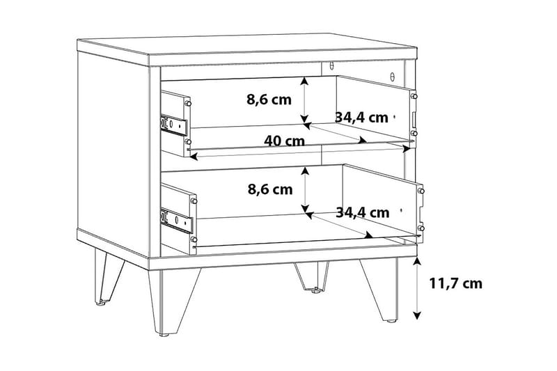 VISANIS Garderob 62x171 cm Brun/Grå - Möbler - Bord