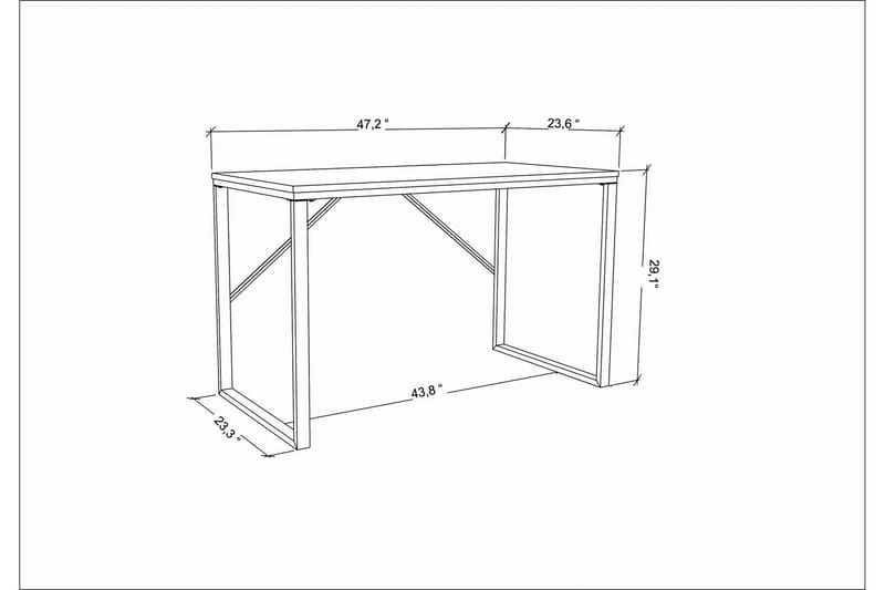 ZROIGATE Skrivbord 60x74x120 cm Guld/Vit - Möbler - Bord