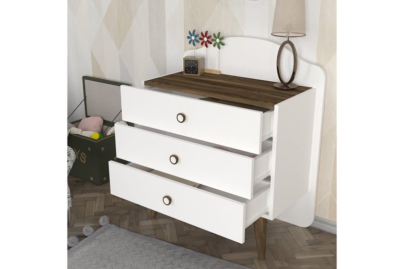 LANESTER Hallmöbelset 72 cm 3 Lådor Mörkbrun - Möbler - Hall & entré - Möbelset för hall & entré