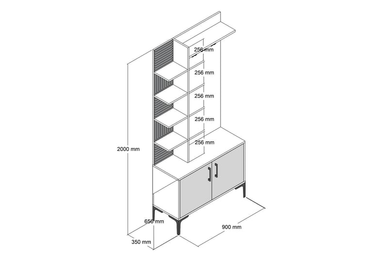 MODLING Hallmöbelset 90 cm Mörkbrun/Antracit - Möbler - Hall & entré - Möbelset för hall & entré